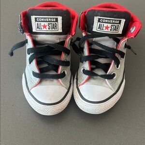 Converse Kids Gray, Black & Red High-Top Sneakers
